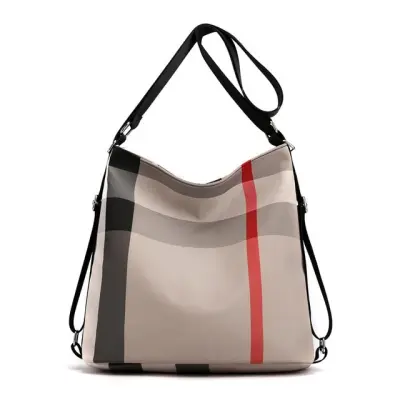 New Multiftional Lattice Backpack Women's Bag Casual Shoulder Bag Travel Backpack (7)