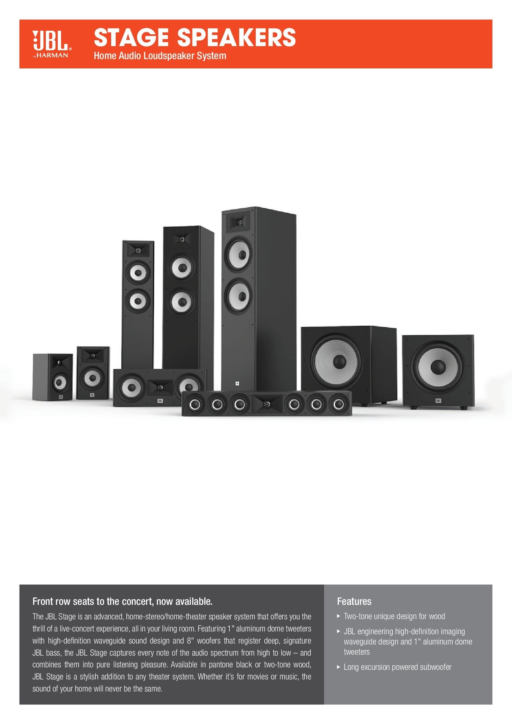 JBL Stage A100P  Home Audio Loudspeaker System