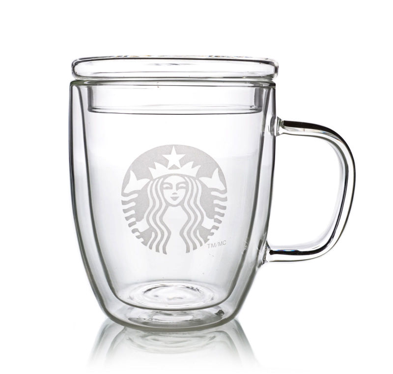 Starbuck Cốc Thủy Tinh Cốc Cà Phê 350Ml/450Ml Cách Nhiệt Hai Nắp Cốc Cà Phê Espresso Cappuccino Latte Cốc Lớn Dùng Cho Cafe Sữa Trà Nước Trái Cây Cốc Uống Nước
