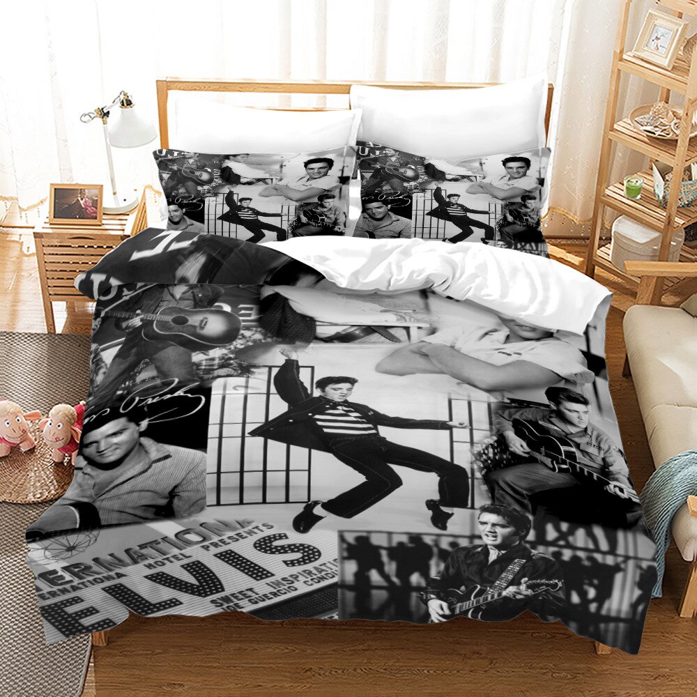 2 của tôi AA, của tôi BB Elvis Presley Rock ca sĩ 3D bộ đồ giường ngủ mềm