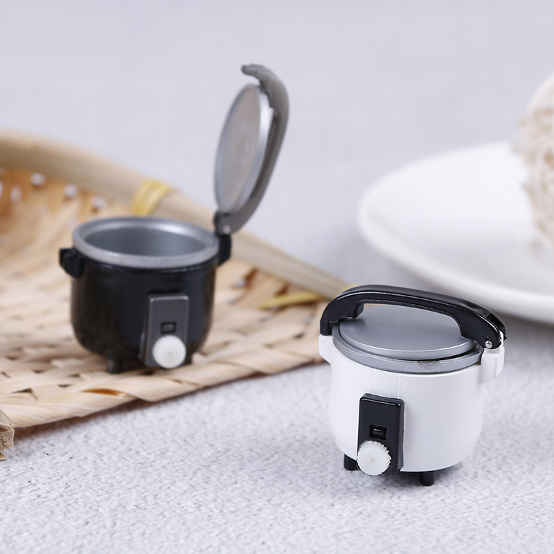 1:12 Miniature หม้อหุงข้าวอาหาร Steamer อุ่นเครื่องครัว Dollhouse