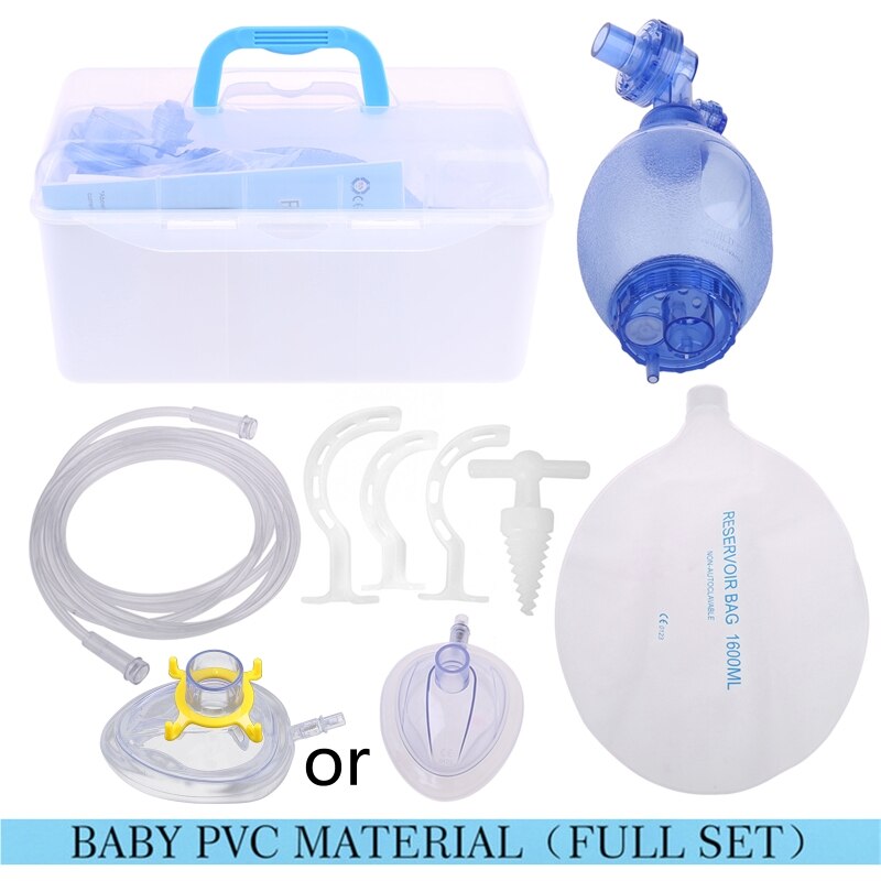 S Children Infants Manual Resuscitator PVC Ambu Bag Oxygen Tube First Aid