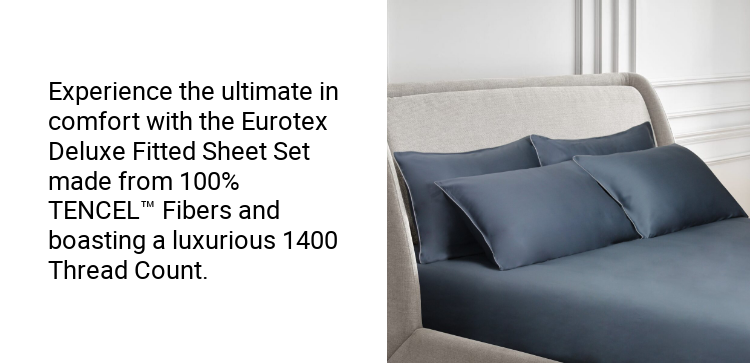 Eurotex Deluxe, 1400 İplik Sayısı, %100 TENCEL™ Elyaf, Lastikli Çarşaf Seti (Lastikli Çarşaf, Yastık Kılıfı ve Destek Kılıfı) /Örtü, Yemyeşil
