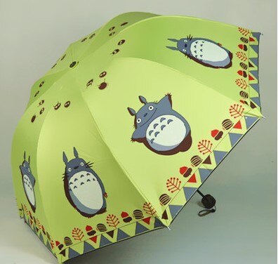 7สีสตูดิโอ Ghibli Totoro ร่มแบรนด์หญิงน่ารักร่มลายตลกสำหรับ Parasol ผู้หญิงอะนิเมะร่มพับได้ Rain