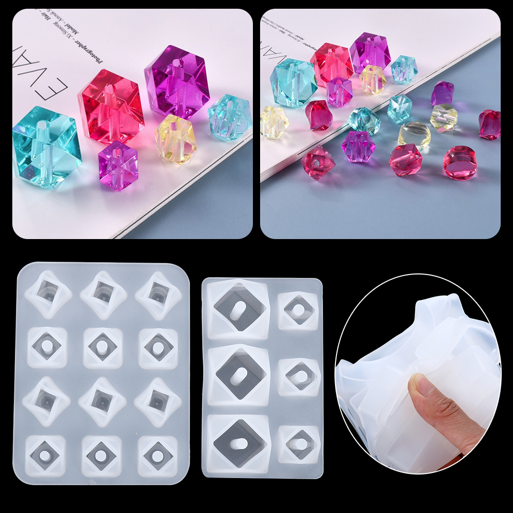 AGONIE SPORTS Ornament Epoxy Resin Jewelry Making Tools DIY craft Jewelry Making Tools Crystal Resin Molds Diamond Beads Silicone Mold Diamond Shape