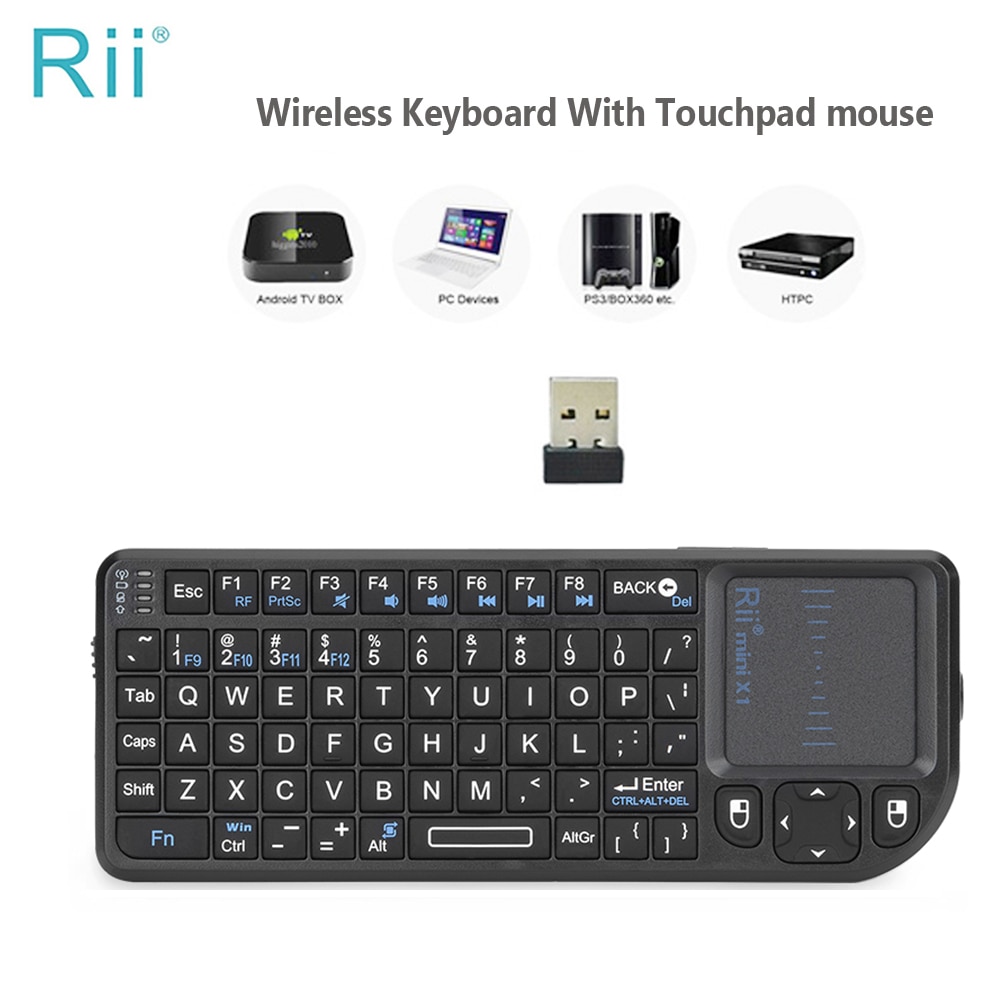 Rii X1 2.4GHz Mini Bàn phím không dây Tiếng Anh ES FR bàn phím với