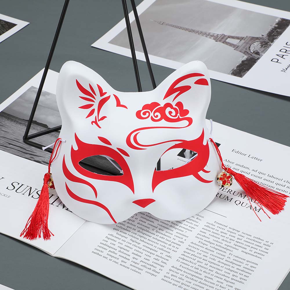 ZHUREBA ฮาโลวีนมือวาด Headwear ครึ่งหน้าญี่ปุ่นอะนิเมะอะนิเมะคอสเพลย์หน้ากากคอสเพลย์หน้ากากปาร์ตี้ Props Demon Slayer พรรค Props