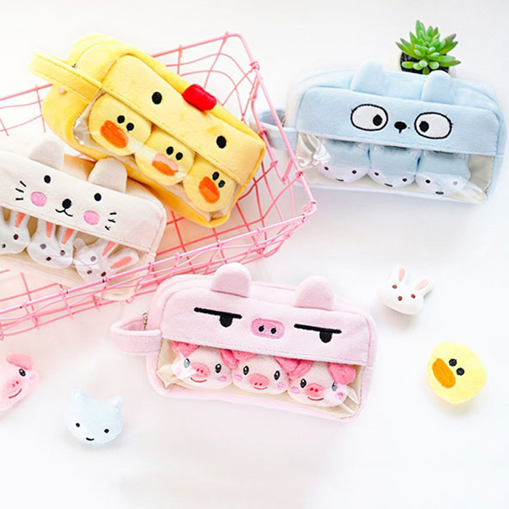 Sfdgfdg đồ dùng học sinh dung tích lớn bằng nhung lông dễ thương, pencilcase túi bút, bút chì pouch bút chì trường hợp