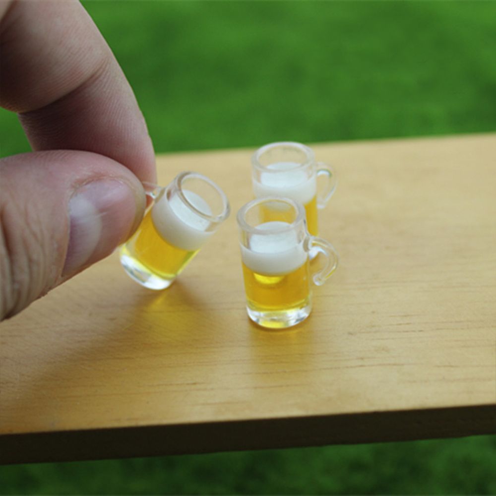 U7E2E Goblet อาหารเด็กฉากถ้วยของเล่นตุ๊กตาเครื่องดื่มแก้วเบียร์1:12 Mini Miniature