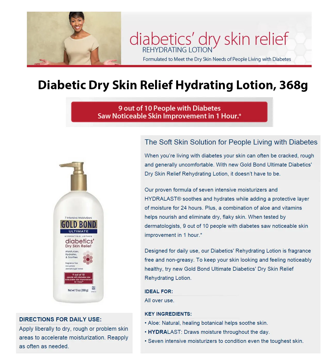 gold bond ultimate hydrating lotion diabetics dry skin relief