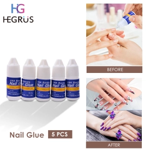 ภาพหน้าปกสินค้าHEGRUS 5 PCS Nail Glue Beauty False Adhesive Nail Glue Tip Nails Acrylic Glue for Nails Tips Make Up for Acrylic Nails and Press on Nails ที่เกี่ยวข้อง