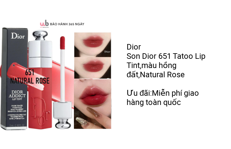 Son Dior Addict Lip Tattoo Màu 321 Natural Rose  Hồng Đất Và 351 Natural  Nude Unbox Made In France  Lazadavn
