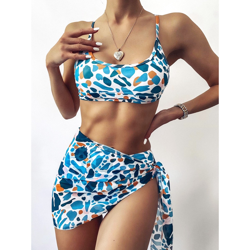 Women S Print Swimsuit 3 Piece Bikini Set Sexy Swimwear Summer Beachwear