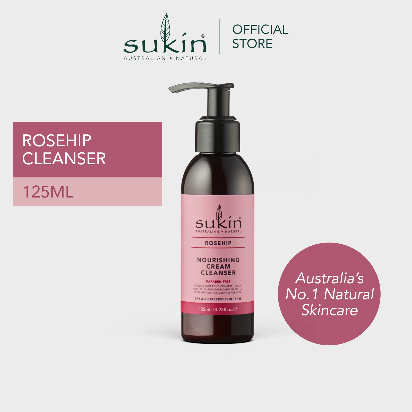 Gambar Sukin Rosehip Nourishing Cream Cleanser (125ml)