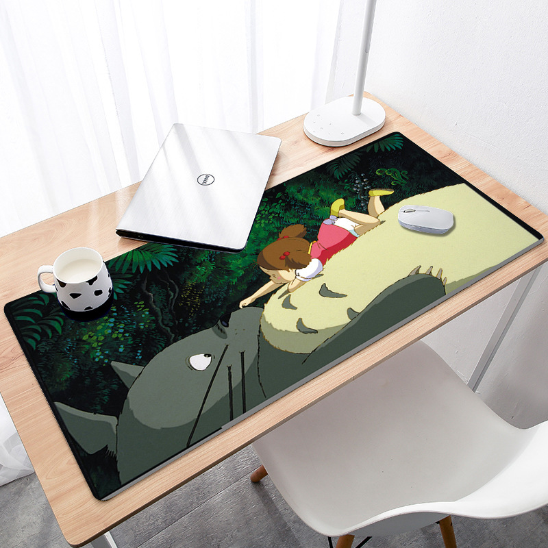 Cool Totoro Ok กาแฟเมาส์สำนักงาน Gamer แผ่นรองเมาส์แบบนุ่มขนาดใหญ่เมาส์สำหรับเล่นเกมส์ Pad Lockedge แผ่นรองเมาส์แผ่นแป้นพิมพ์