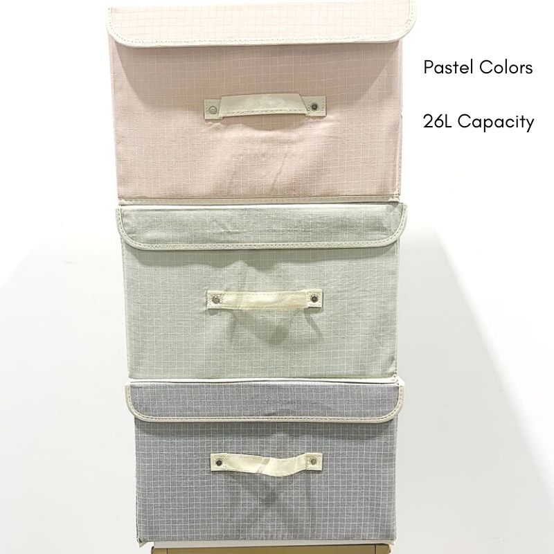 Foldable Fabric Storage Box 2pc Set 26l Capacity Premium Quality