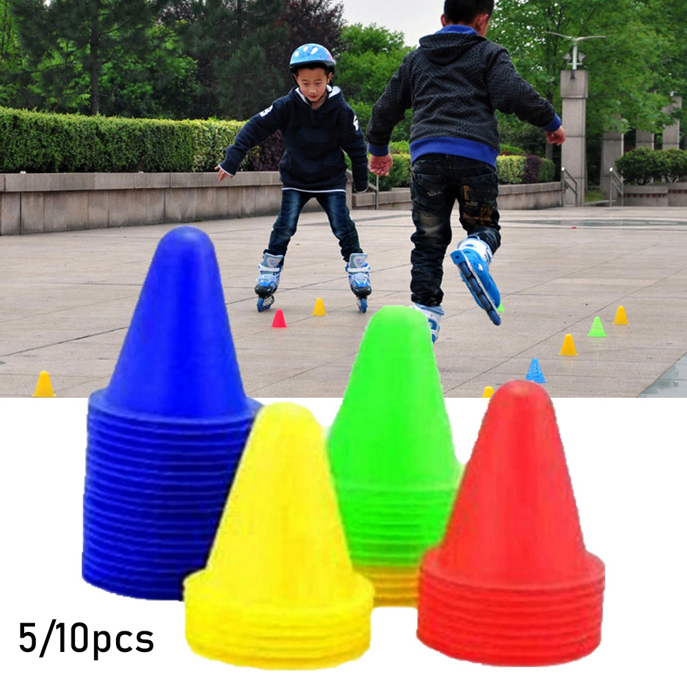 CLDH 5/10Pcs 5 colors Plastic Roller Skating Tool Sports Marking Cup Training Equipment Skate Marker Cones Football Soccer Rollers