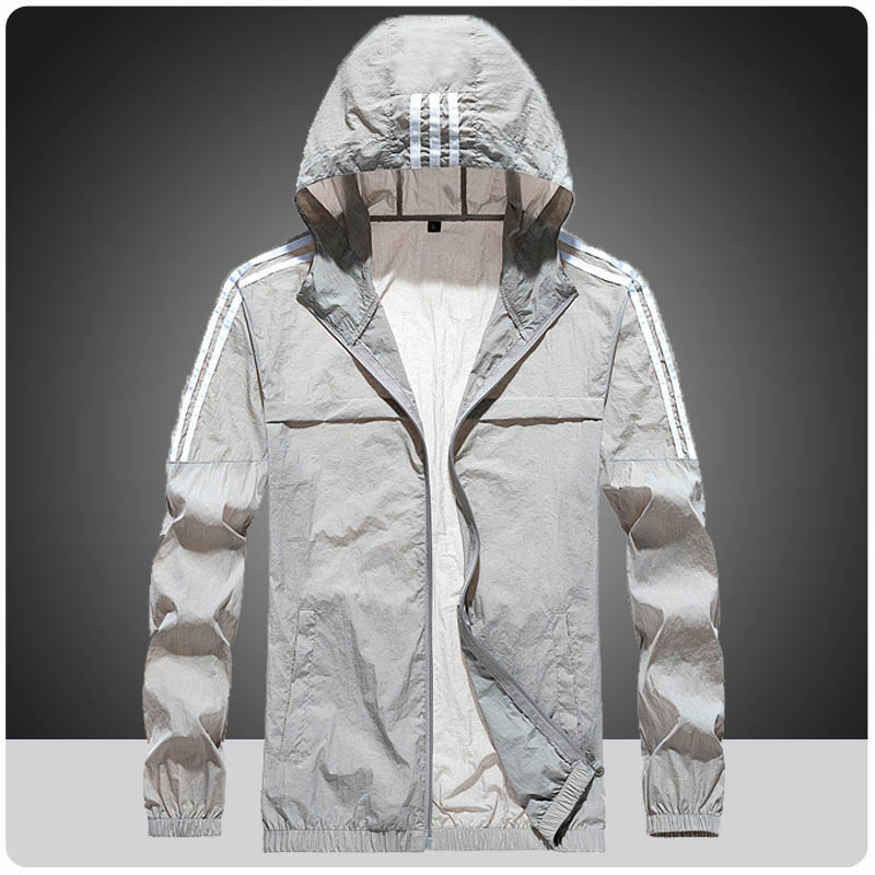 Mùa hè tia UV mặt trời vỏ bảo vệ áo khoác Jacket mỏng nam thoáng khí siêu