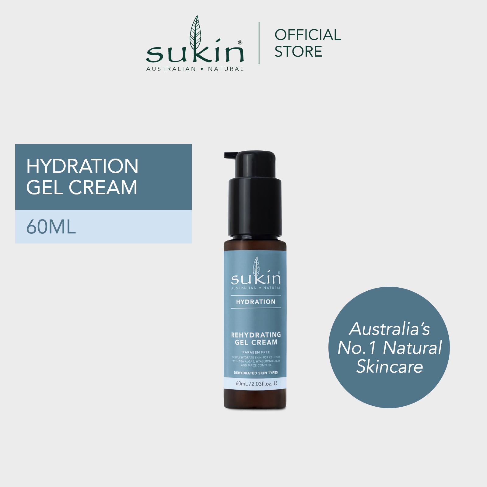 Gambar SUKIN REHYDRATING GEL CREAM  HYDRATION 60ML