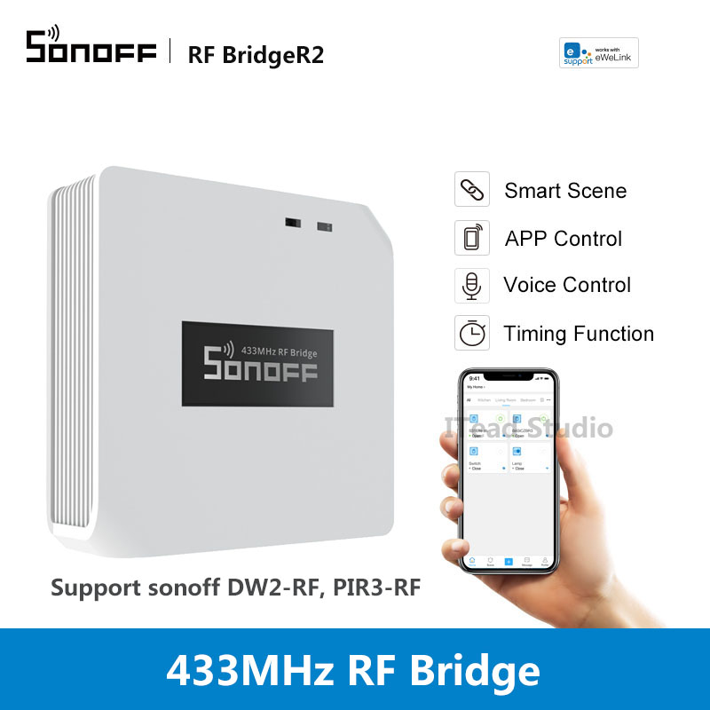 ITEAD SONOFF RF Bridge R2 433MHz Smart Bridge Gateway eWeLink APP Điều khiển từ xa không dây Smart Home Hub, Hỗ trợ Sonoff Điều khiển từ xa Cảm biến RF DW2 RF PIR3