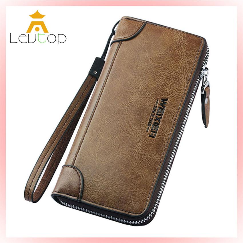 LEVTOP【Promotion】Ví nam da Ví da nam nhiều ngăn Sang trọng đẳng cấp Men Wallets Fashion Design Long Premium PU leather