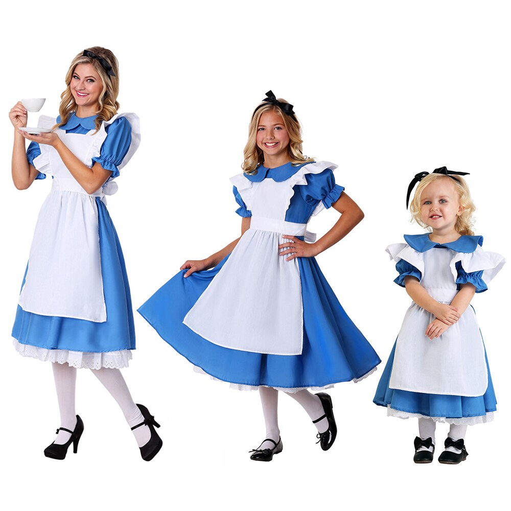 Alice In Wonderland Costume Halloween Maid Kids Ta Fancy Dress