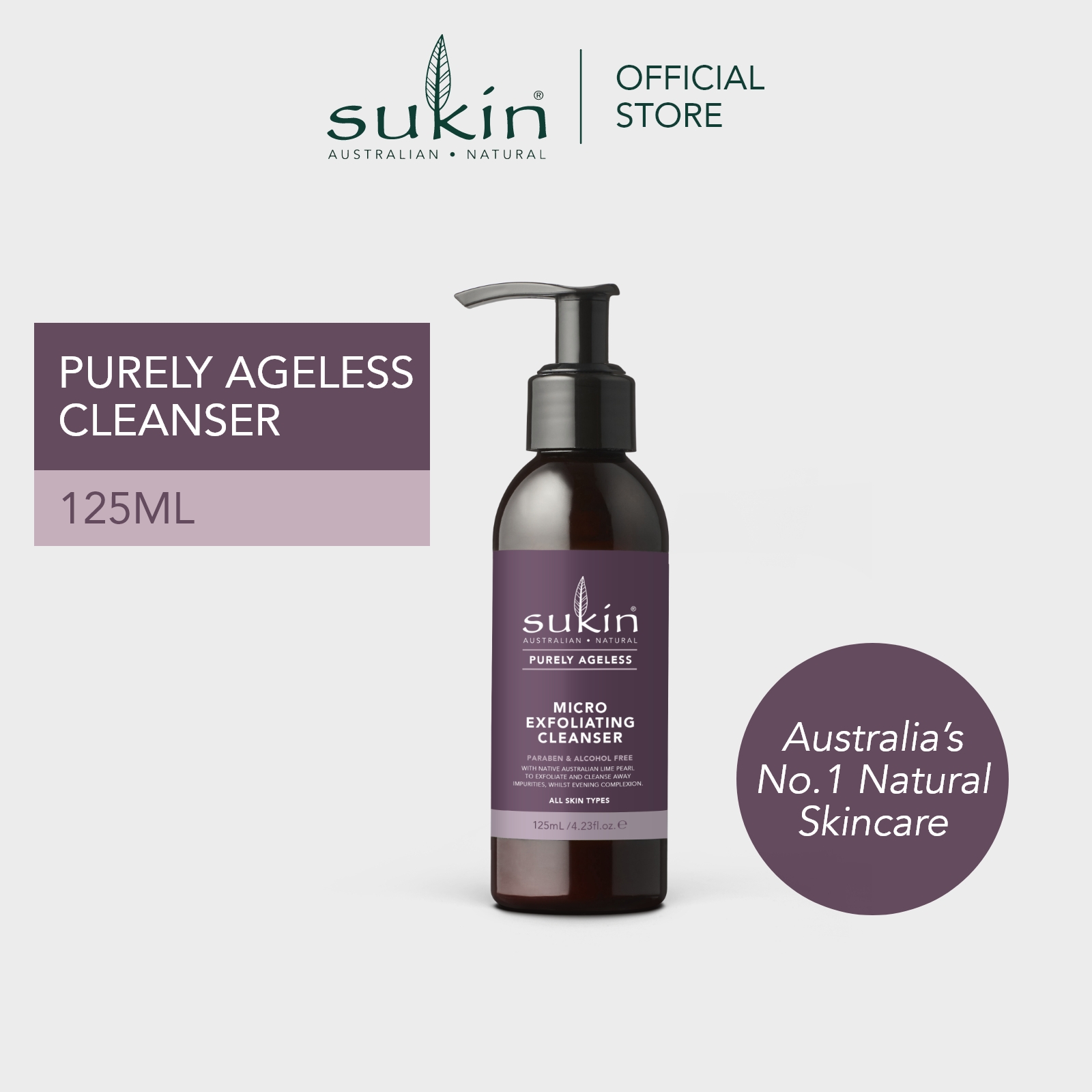 Gambar SUKIN EXFOLIATING CLEANSER  PURELY AGELESS  125ML