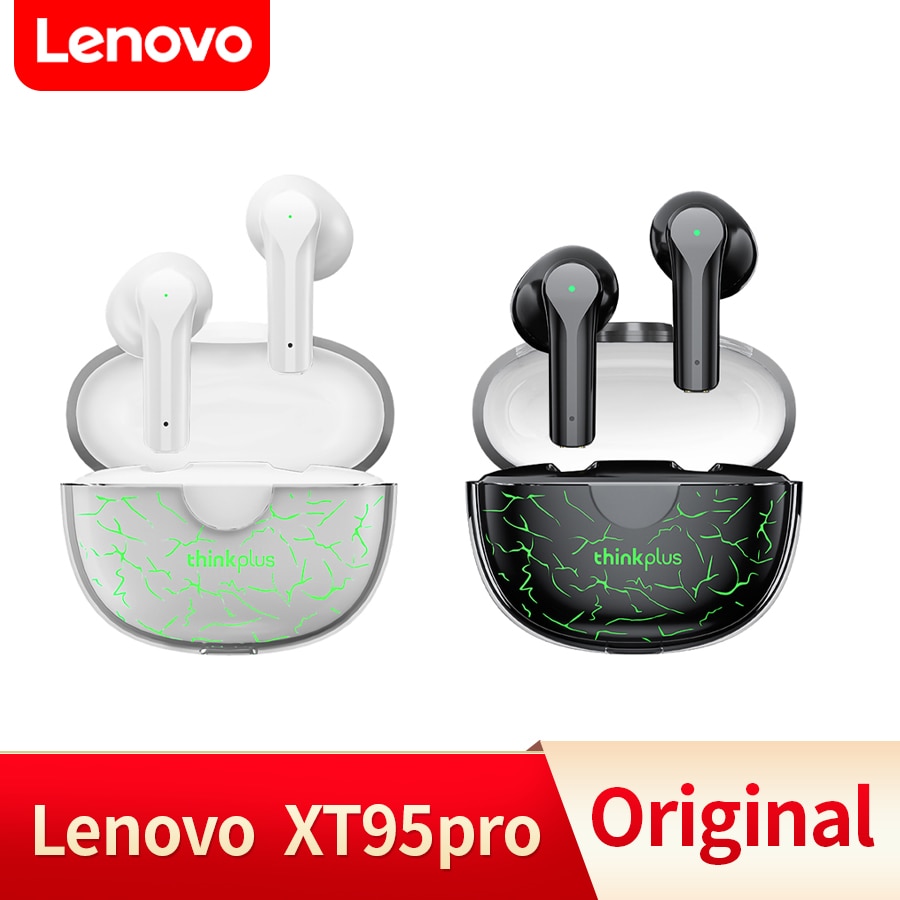 Lenovo Xt95 Pro LED Tai nghe bluetooth 9D âm thanh độ trung thực cao Thể Thao không thấm nước TWS Không Dây Tai nghe kèm mic Earbuds