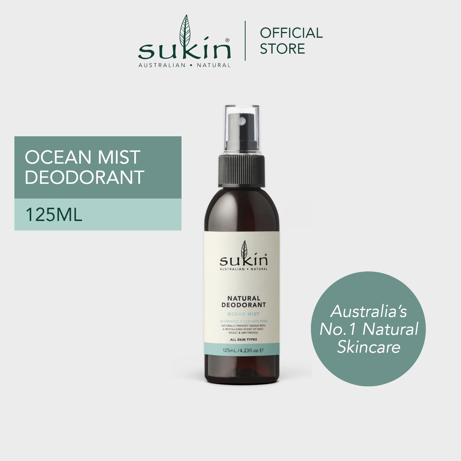 Gambar Sukin Natural Deodorant   Ocean Mist (125ml)