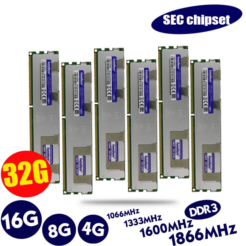 Lanshuo 4GB 8GB 16GB DDR3 PC3 1066Mhz 133Hz 1600Mhz 1866Mhz หน่วยความจำเซิร์ฟเวอร์8G 16G 1333 1600 1866อีซีซีอาร์อีจี14900 12800 10600 RAM CYN Store