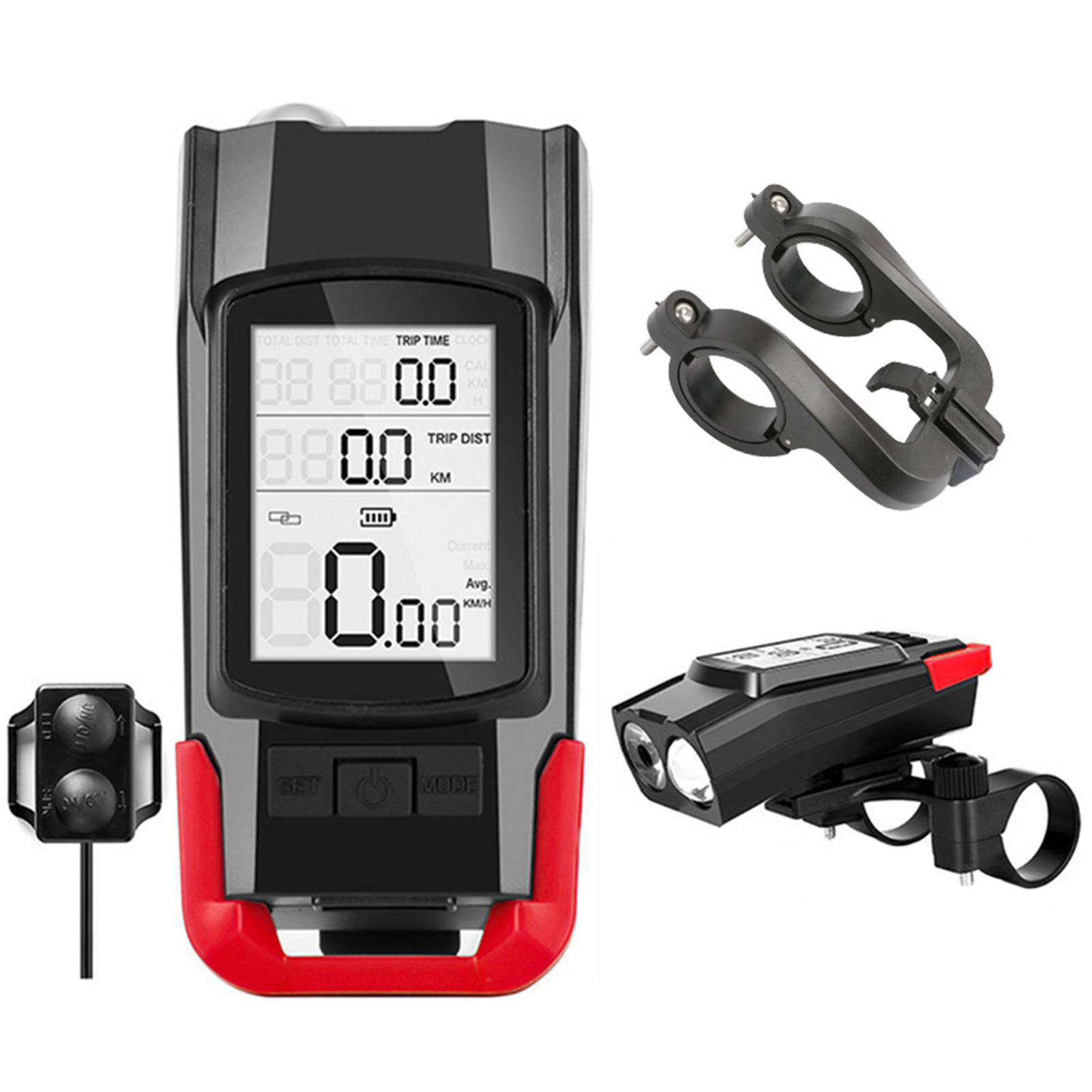 Yimeidongrz®800 Lumen ไฟจักรยาน LED 3 In1 USB ชาร์จที่ถูกต้องไฟนาฬิกาจับเวลาพร้อมฮอร์นอุปกรณ์เสริมจักรยาน