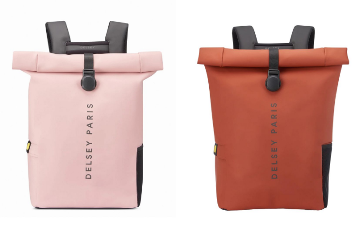 Delsey Paris Turenne Soft Rolltop 46L Backpack | Beige, Pink  display picture 1