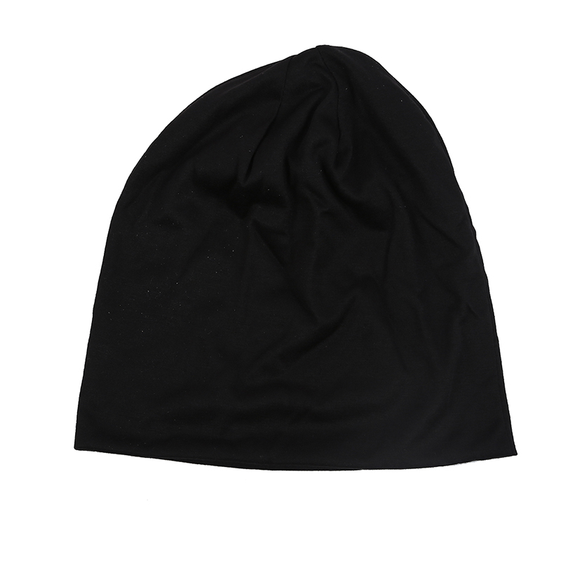Men Women Beanie Solid Color Hip-hop Slouch Unisex Knitted Cap Hat Black