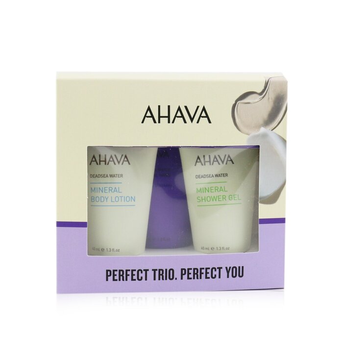 Ahava Deadsea Water Perfect Mineral Body Trio Set: Hand Cream 40ml + Body Lotion 40ml + Shower Gel 40ml 3pcs