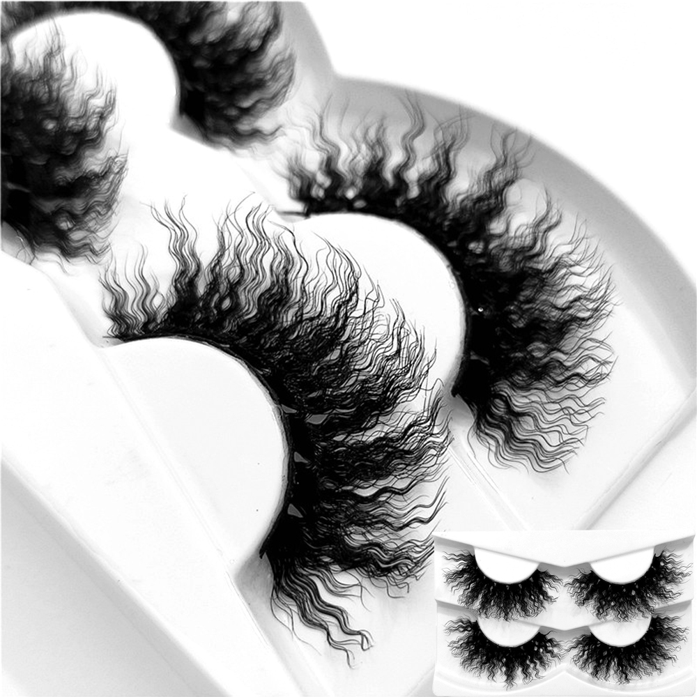 DAOQIWANGLUO 2 Pairs New New Lashes Type Eye Makup Tools Charming Pop Styles Eye Lashs Extension 3D Eyelashes Natural Long Wispy Fluffy Curly False Eyelashes