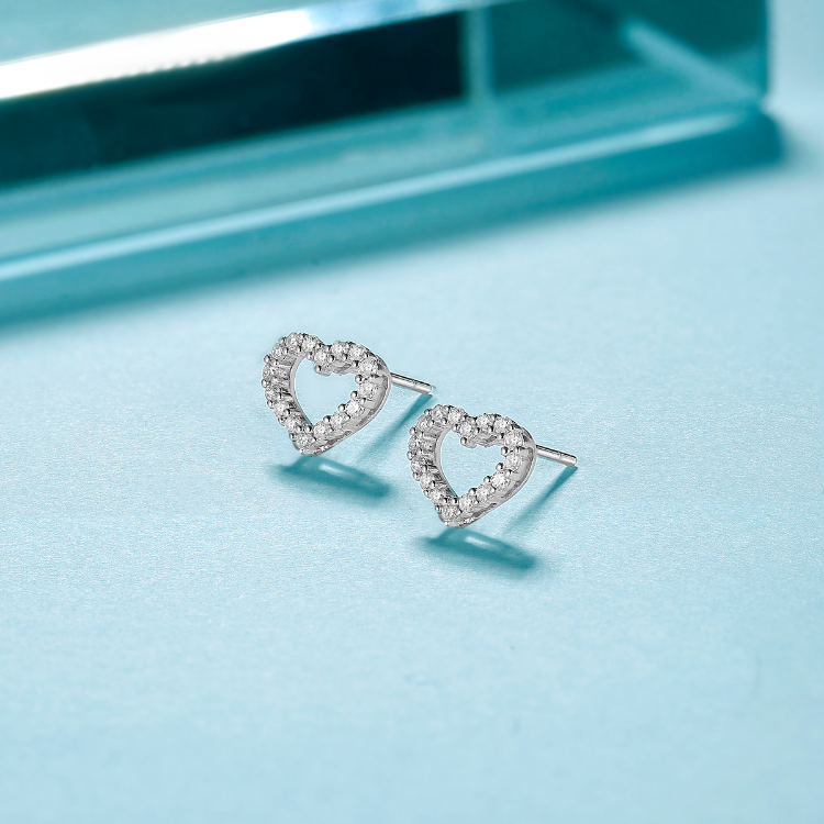 Rio Diamonds Jo'vien Diamentowy kolczyk z 18-karatowego białego złota
