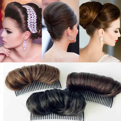 DIY Natural Hairpin Hair Fluffy Hair Extensions Synthetic False Hair Clip Hair Pad Hair Bun Princess Styling Tools (1)