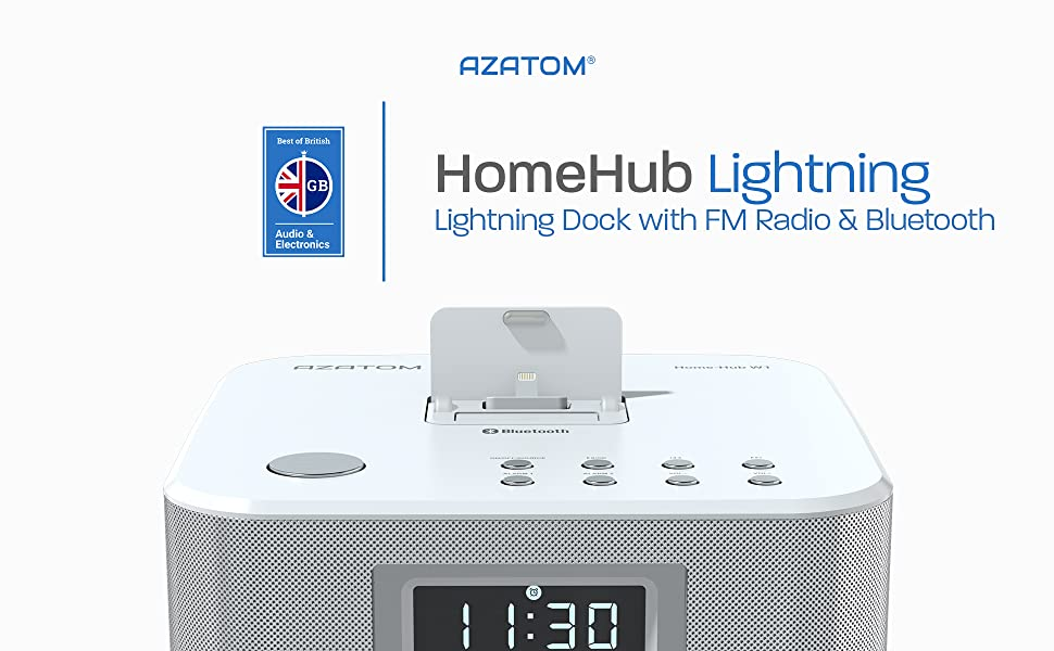 Azatom Homehub W1 Clock Radio Alarm With Qi Wireless Charging 30w