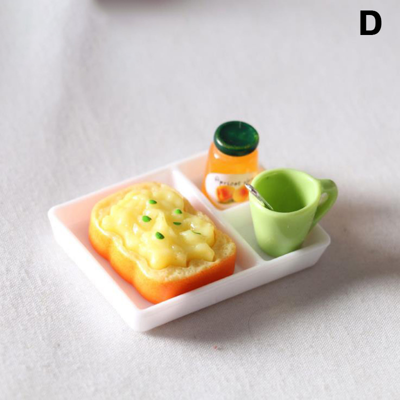 WXGR 5ชิ้น/เซ็ตตุ๊กตาขนมปัง Jam จานอาหารถ้วยช้อนสำหรับห้องครัวตกแต่งเครื่องแต่งกาย