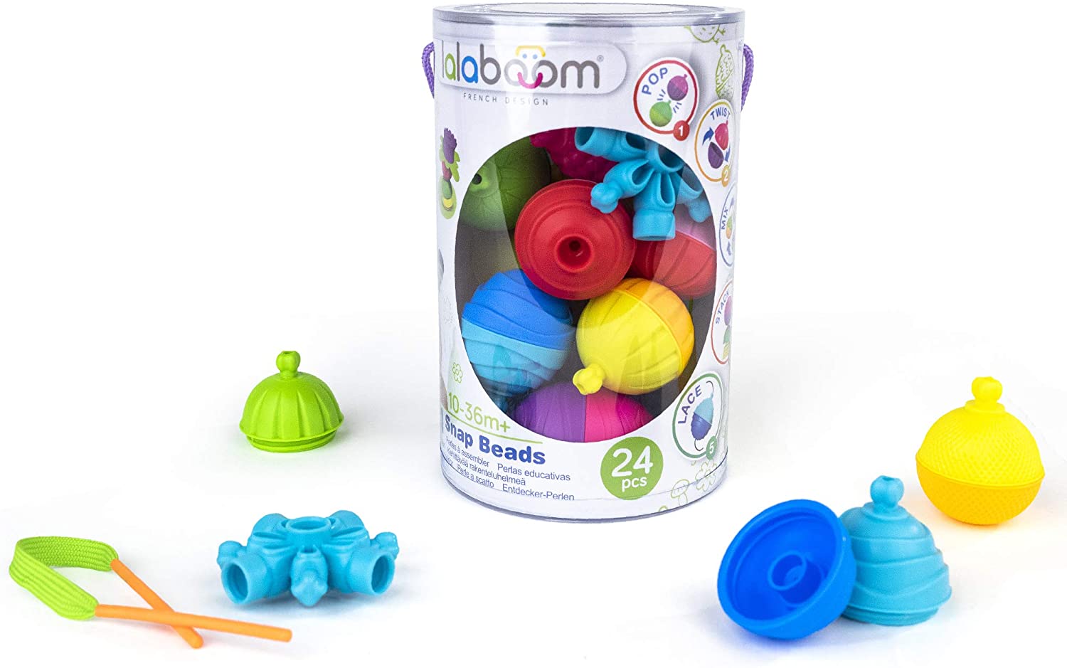 Lalaboom 24 Piece Baby Toddler Beads 