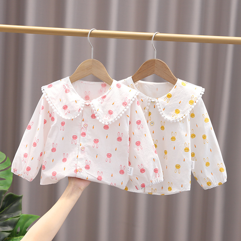 IENENS trẻ em bé bông quần áo cô gái tops áo sơ mi quần áo bình thường áo blouse cô gái dài tay áo sơ mi