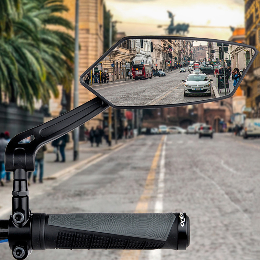 YCR1063ช่วงกว้าง Reflector ซ้ายขวากระจกกลับสายตาจักรยานกระจกมองหลัง360องศาด้ามจับจักรยานเสือภูเขากระจก