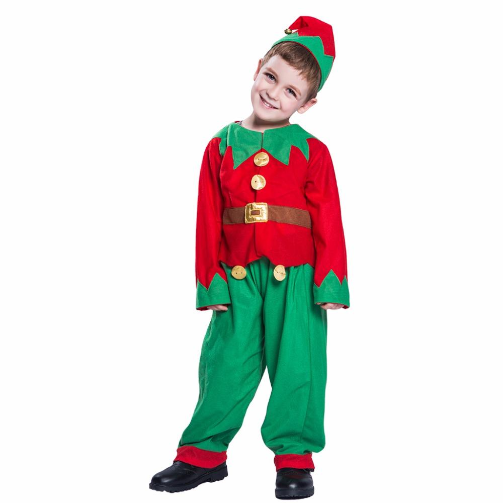 Kids Christmas Costumes Elf Outfit Boys Santa Elf Costume Girls Dress Up