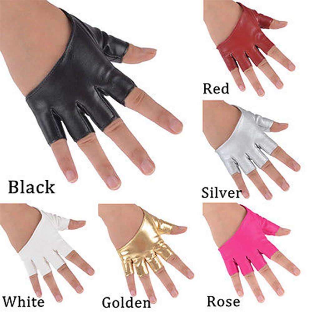 RANZH Phụ nữ Thời trang chất liệu da PU Quần áo andamp; Phụ kiện Găng tay cụt ngón Múa cột Nửa lòng bàn tay Nửa ngón tay