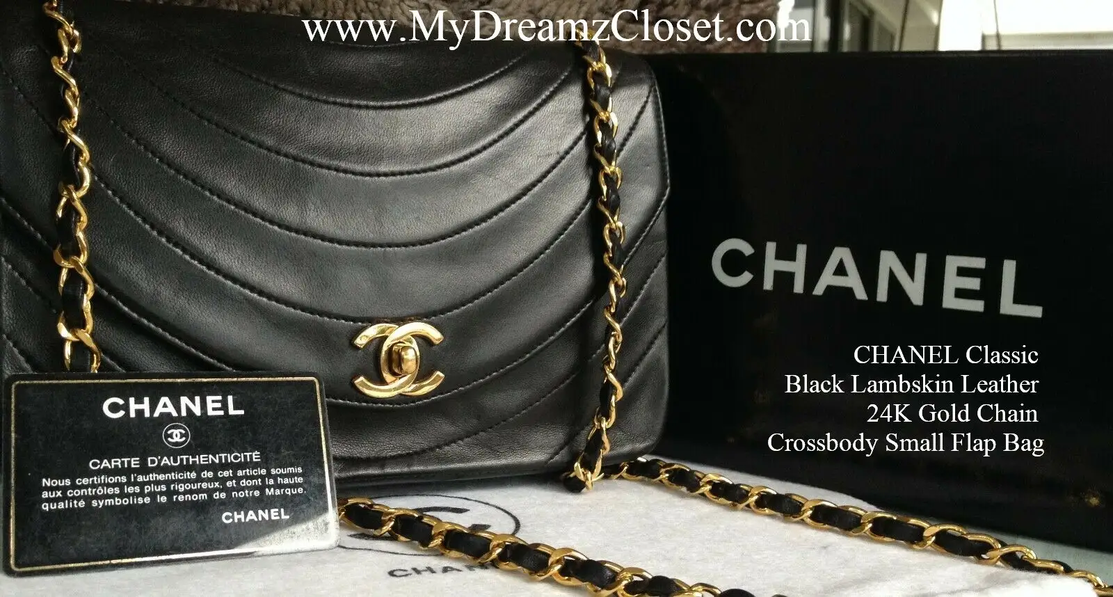 chanel black crossbody gold chain