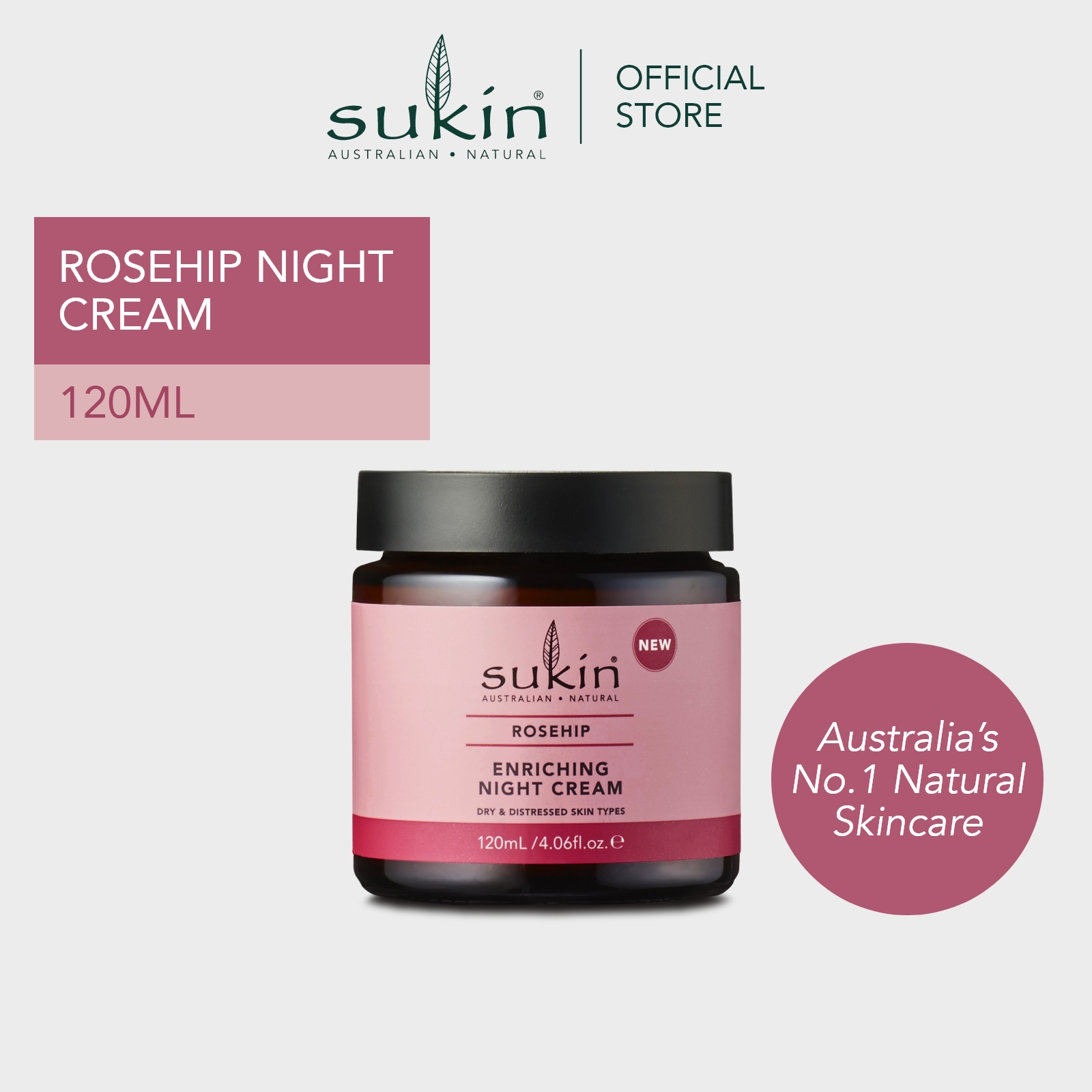Gambar SUKIN ENRICHING NIGHT CREAM  ROSEHIP (120ML)
