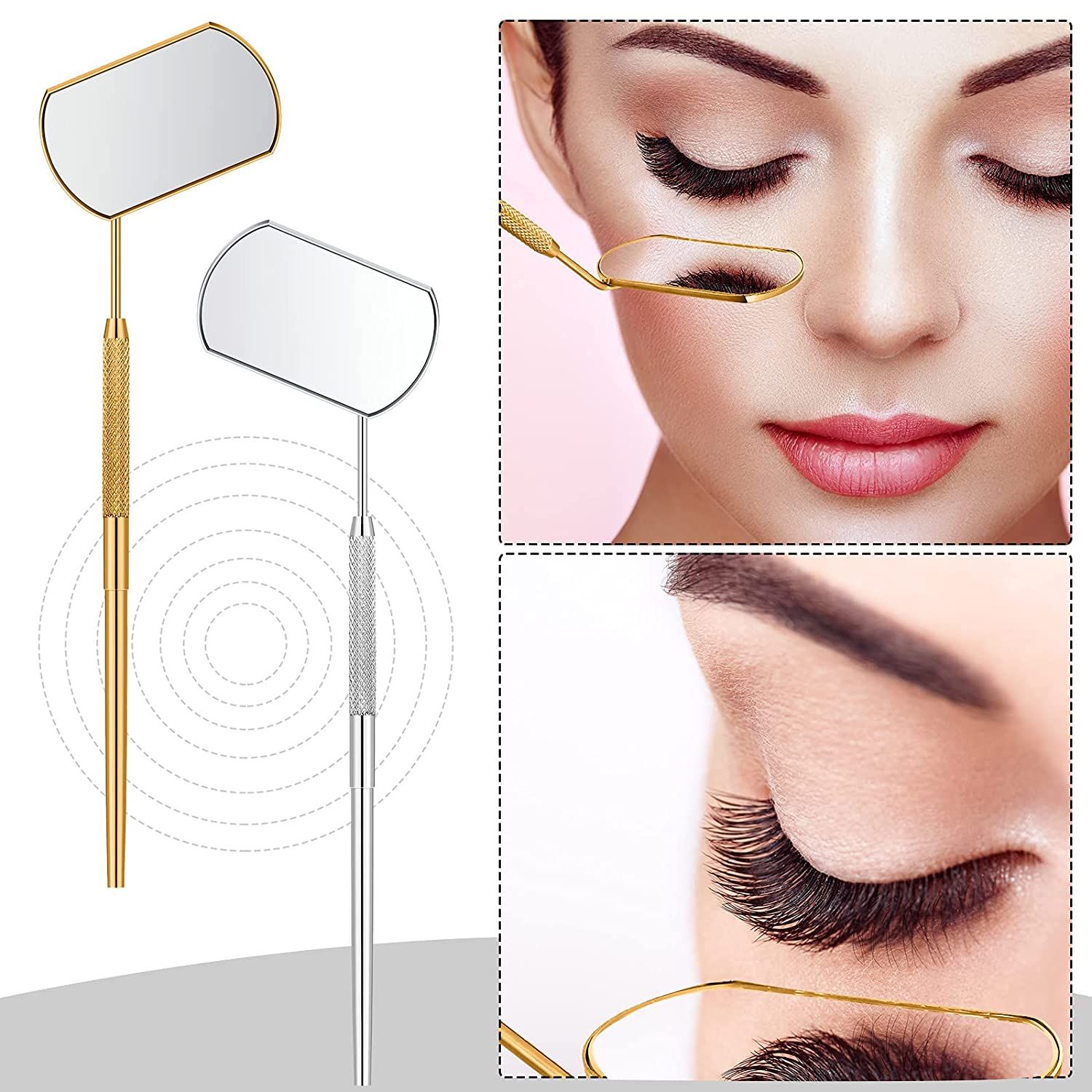 KQ0 Makeup Large Square Detachable For Eyelash Extension Eyelash Mirror Stainless Steel Lash Mirror