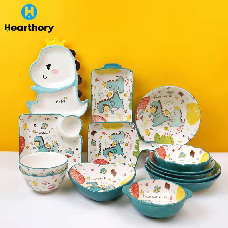 Ceramic Childrens Dinosaur Plate Set Emma Bridgewater Pottersaurus