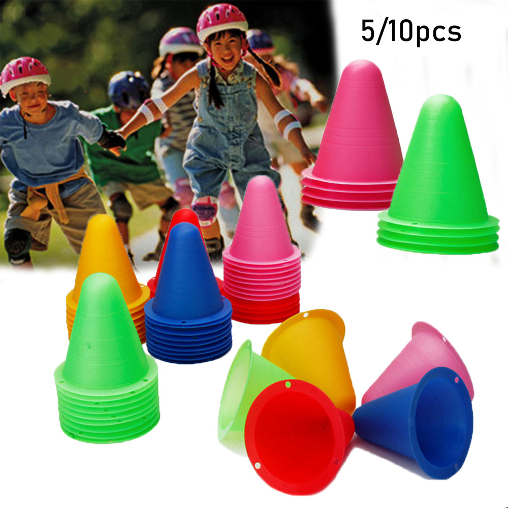 CLDH 5/10Pcs 5 colors Plastic Roller Skating Tool Sports Marking Cup Training Equipment Skate Marker Cones Football Soccer Rollers