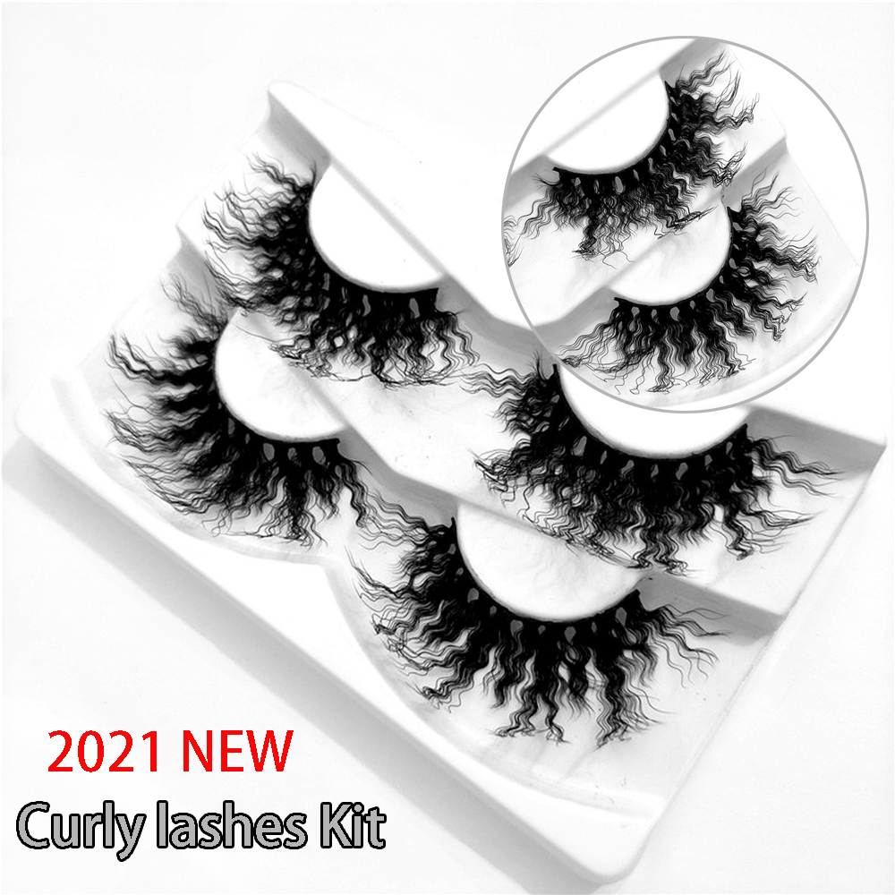 DAOQIWANGLUO 2 Pairs New New Lashes Type Eye Makup Tools Charming Pop Styles Eye Lashs Extension 3D Eyelashes Natural Long Wispy Fluffy Curly False Eyelashes